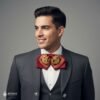 Mexican Embroidered Charro Moño – Traditional Satin Mariachi Bow Tie
