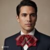 Mexican Embroidered Charro Moño – Traditional Satin Mariachi Bow Tie