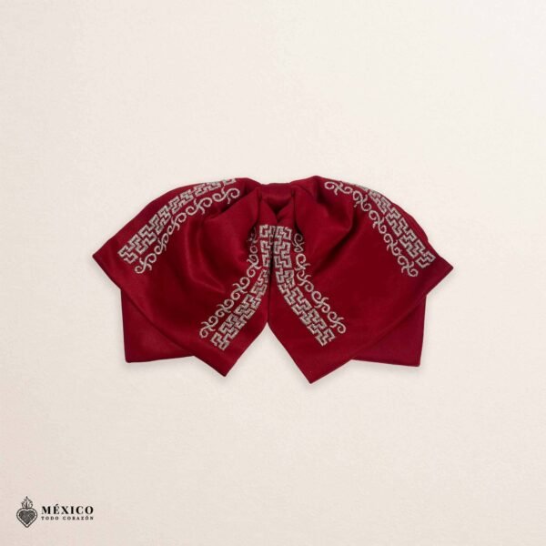 Mexican Embroidered Charro Moño – Traditional Satin Mariachi Bow Tie