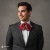 Mexican Embroidered Charro Moño – Traditional Satin Mariachi Bow Tie