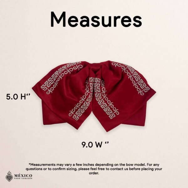 Mexican Embroidered Charro Moño – Traditional Satin Mariachi Bow Tie