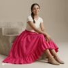 Pink Mexican Single Skirt – Adjustable Traditional Style (Length 39.0")