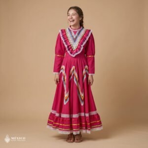 Fiusha Traditional Jalisco One-Piece Dress for Girls & Teens (Size 14)