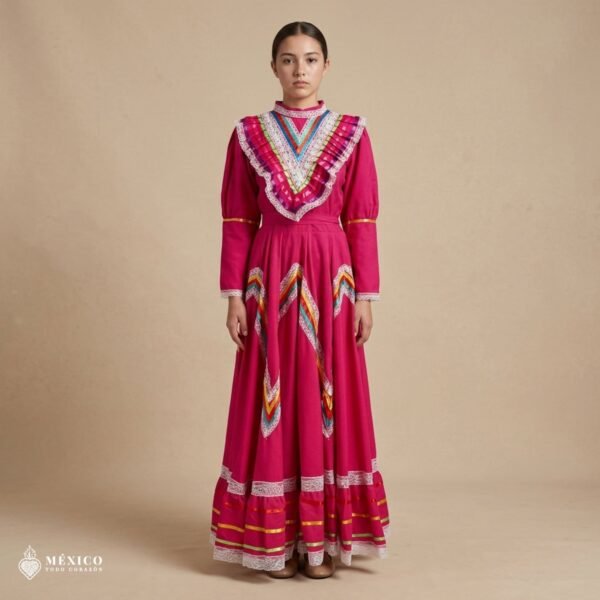 Fiusha Traditional Jalisco One-Piece Dress for Girls & Teens (Size 14)