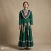 Green Traditional Jalisco One-Piece Dress for Girls & Teens (Size 14)