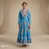 Light Blue Traditional Jalisco One-Piece Dress for Girls & Teens (Size 14)