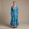 Light Blue Traditional Jalisco One-Piece Dress for Girls & Teens (Size 14)